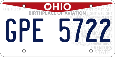 OH license plate GPE5722