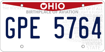OH license plate GPE5764