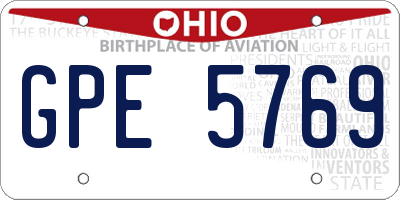 OH license plate GPE5769