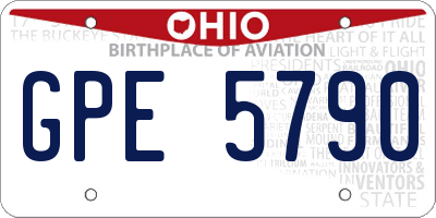 OH license plate GPE5790