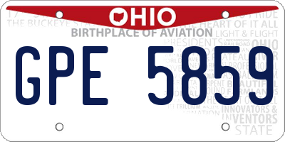 OH license plate GPE5859