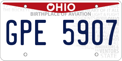 OH license plate GPE5907