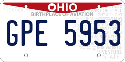 OH license plate GPE5953