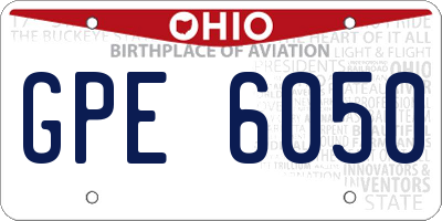 OH license plate GPE6050