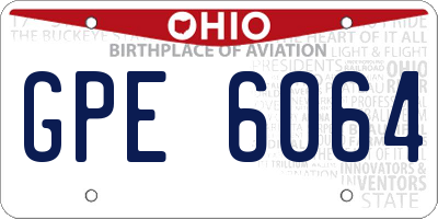 OH license plate GPE6064