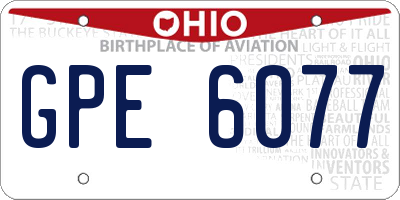 OH license plate GPE6077