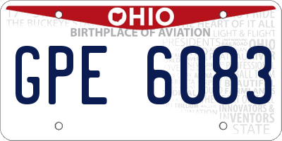 OH license plate GPE6083
