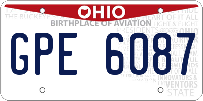 OH license plate GPE6087