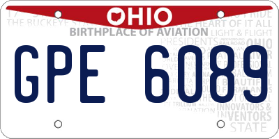 OH license plate GPE6089
