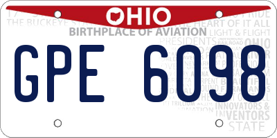 OH license plate GPE6098