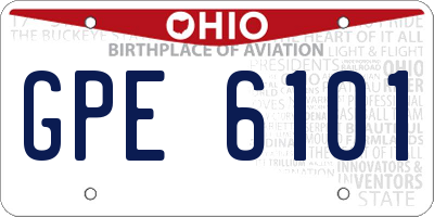 OH license plate GPE6101