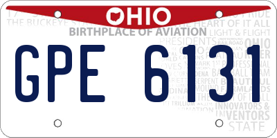 OH license plate GPE6131