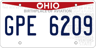OH license plate GPE6209