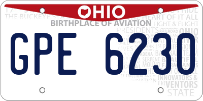 OH license plate GPE6230