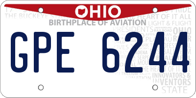 OH license plate GPE6244
