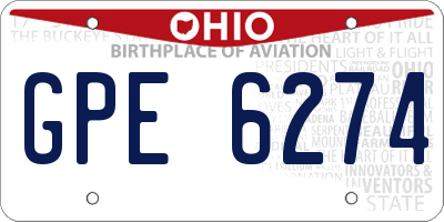OH license plate GPE6274