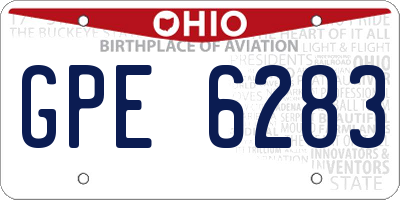 OH license plate GPE6283