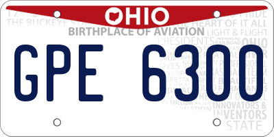 OH license plate GPE6300