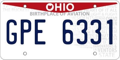 OH license plate GPE6331