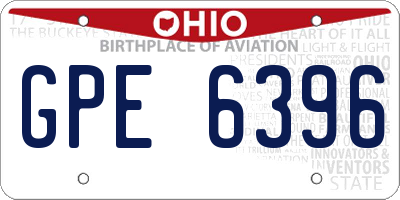 OH license plate GPE6396