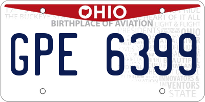 OH license plate GPE6399