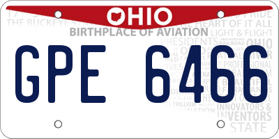 OH license plate GPE6466
