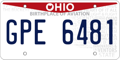 OH license plate GPE6481