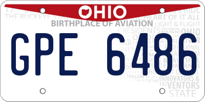 OH license plate GPE6486