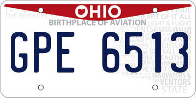 OH license plate GPE6513