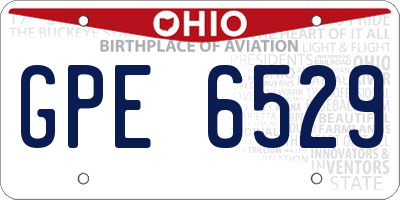 OH license plate GPE6529