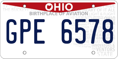 OH license plate GPE6578