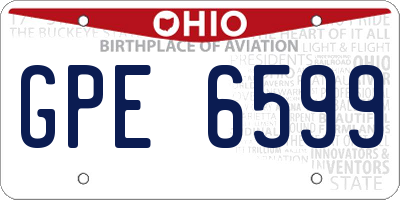 OH license plate GPE6599