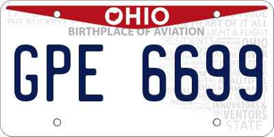 OH license plate GPE6699