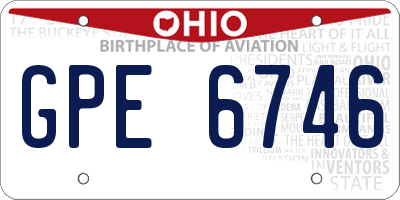 OH license plate GPE6746