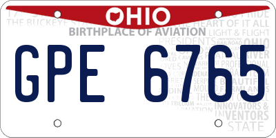 OH license plate GPE6765