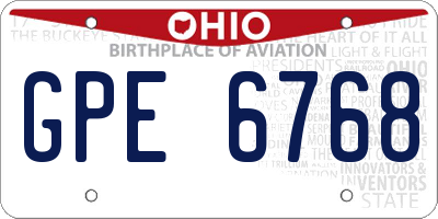 OH license plate GPE6768