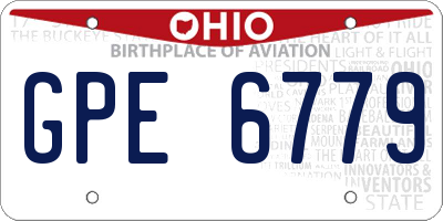 OH license plate GPE6779