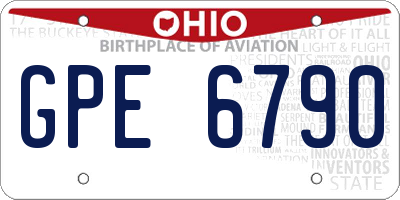 OH license plate GPE6790