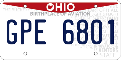 OH license plate GPE6801