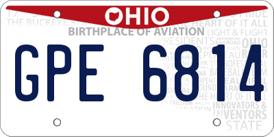 OH license plate GPE6814