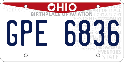 OH license plate GPE6836