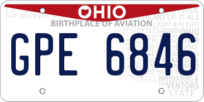 OH license plate GPE6846