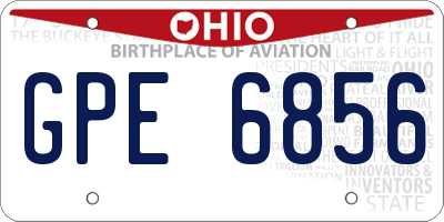 OH license plate GPE6856