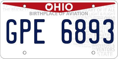 OH license plate GPE6893