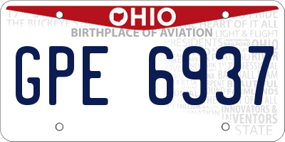 OH license plate GPE6937