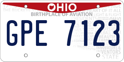 OH license plate GPE7123