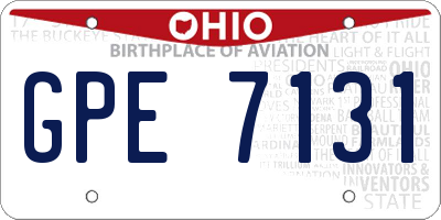 OH license plate GPE7131