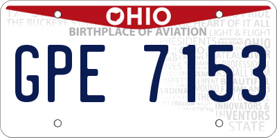 OH license plate GPE7153