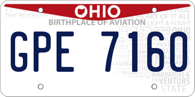 OH license plate GPE7160