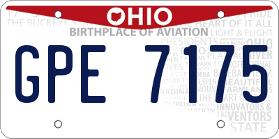 OH license plate GPE7175